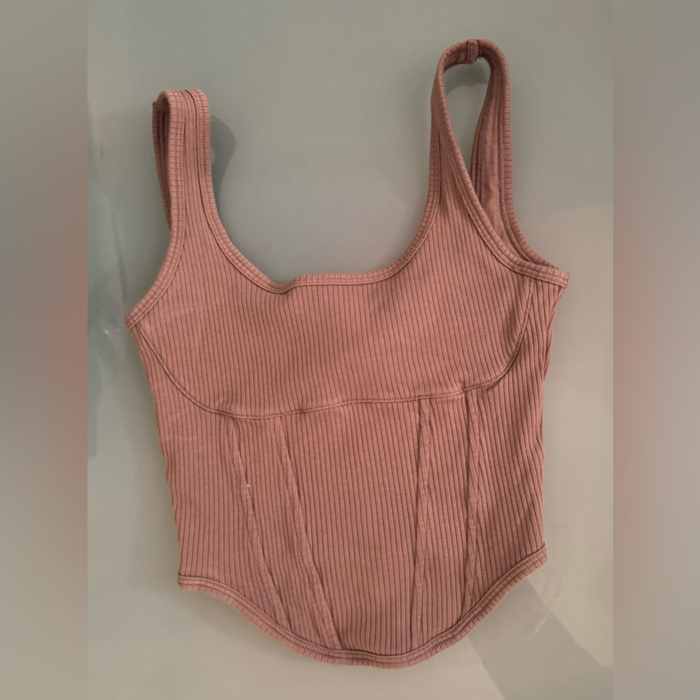 Ribbed Pink Tank Top